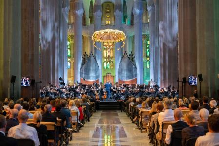 Una vista del concierto en la nave de la basílica barcelonesa