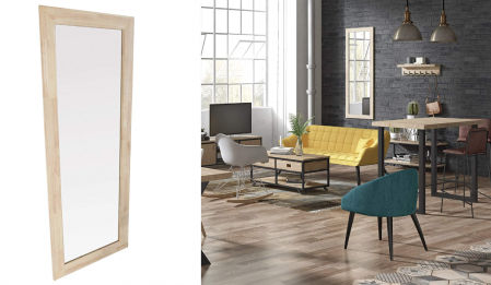 Espejo rectangular con marco de madera, Adec