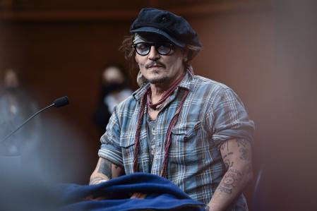 Depp en la rueda de prensa de ayer