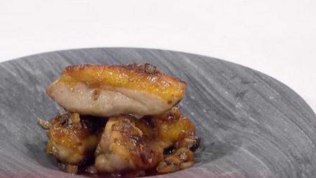 Receta de pollo con berenjena y champiñones al toque de miel de Eduardo Navarrete