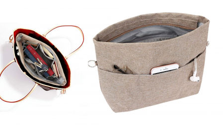 Organizador de bolso en formato bolsa con cremalleras