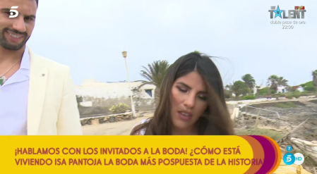 Isa Pantoja y Asraf en la boda de Anabel Pantoja retransmitida por 'Sálvame'