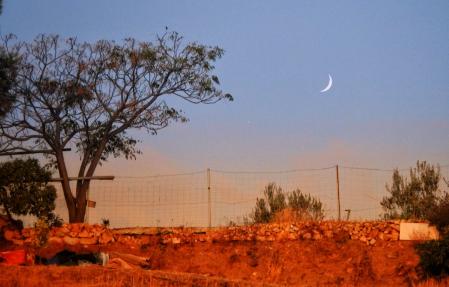 Luna y Venus al atardecer en Mijas.