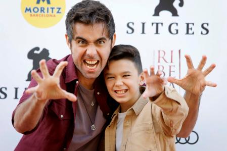 David casademunt y Asier Flores en la presentación de la película