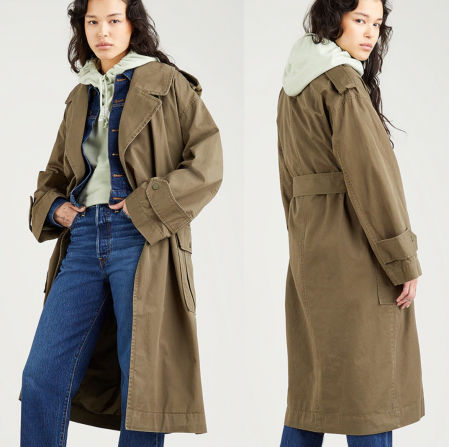 Gabardina de mujer larga con cintura ajustable de Levi's