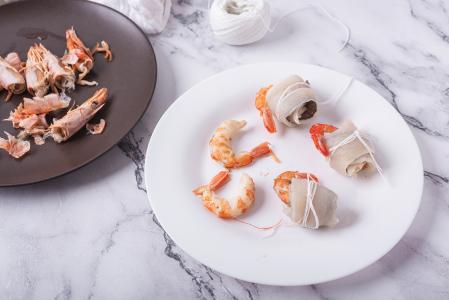 Rollitos de lenguado con gambas