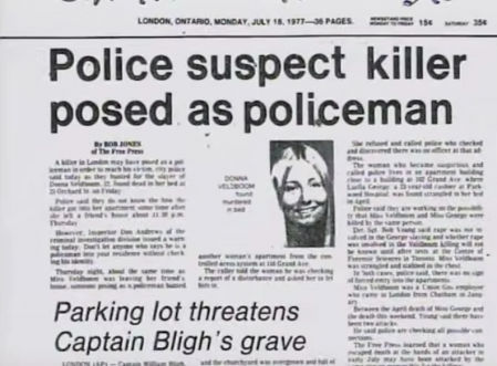 Artículo de prensa sobre Russell Johnson, el 'estrangulador de dormitorio'