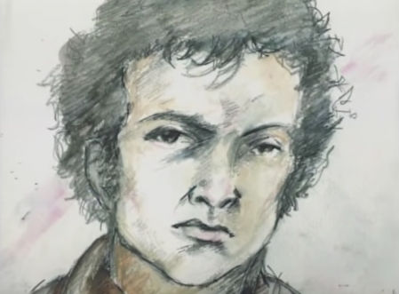 Dibujo de Russell Johnson durante el juicio