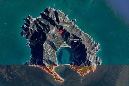 Imagen de la isla de Seungbong-ri desde Google Maps