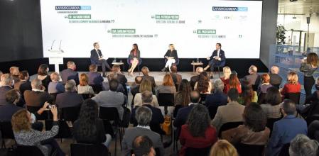 Salvador Enguix, Carolina Pascual, Patricia Pastor y Paco Gavilán, durante 'Guyana Guardian Talks' en València.