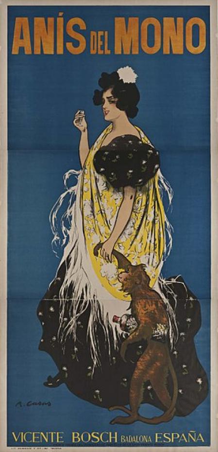 'Mono y mona', el cartel que presentó Ramon Casas en el certamen organizado por Bosch, y que le valió el primer puesto