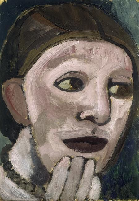 'Autorretrato hacia la derecha con la mano en la barbilla', verano de 1906, óleo y témpera sobre cartón de paula Modersohn Becker: © Paula-Modersohn-Becker- Stiftung, Bremen