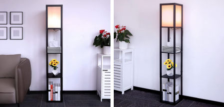 Lámpara/estantería de pie Aimosen