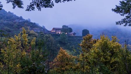 Día lluvioso de otoño en Sant Pere de Torelló.
