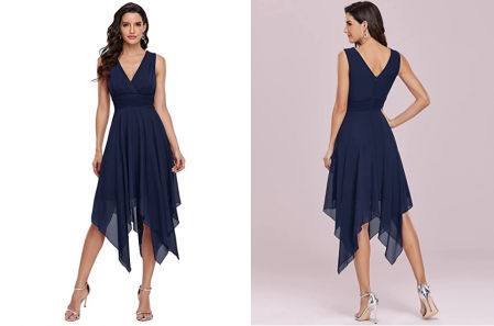 Vestido asimétrico y con vuelo Ever-Pretty