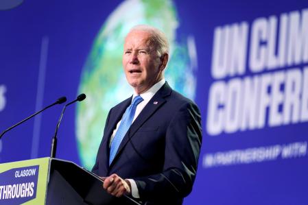 El presidente de Estados Unidos, Joe Biden, este martes durante la cumbre del Cambio Climático en Glasgow