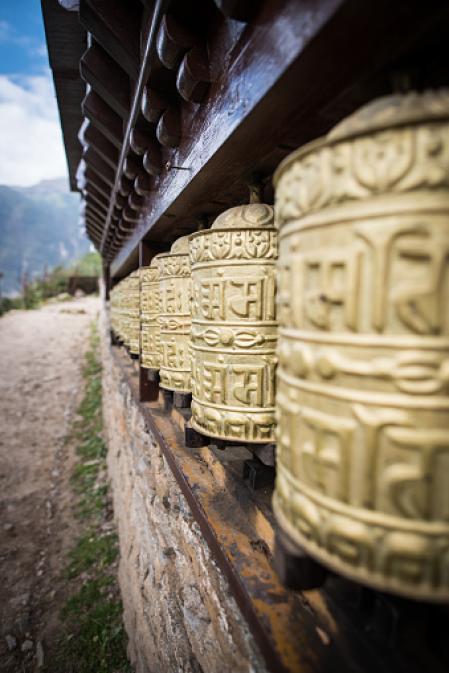 Buddhist Prayer Wheels in Nepa