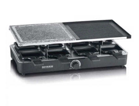 Raclette Severin con piedra natural y placa de parrilla