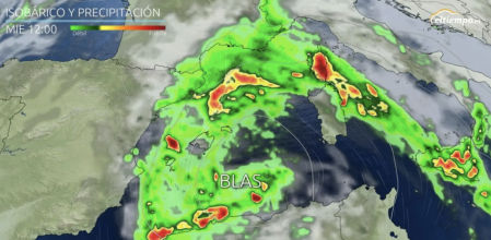 Precipitaciones previstas asociadas a la borrasca Blas el miércoles 10 Eltiempo.es