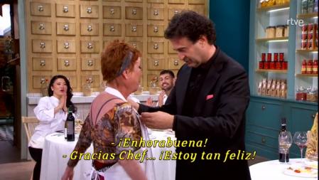 Verónica Forqué logró el delantal dorado y la inmunidad ante la sorpresa de sus compañeros de 'MasterChef Celebrity'