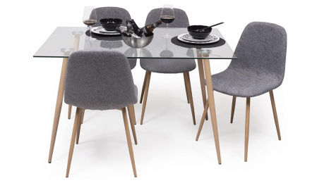 Conjunto con mesa de cristal Homely