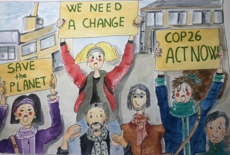 Las Tietes se manifiestan en Glasgow con los jóvenes.