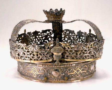 Corona de la Torá, plata, Martin Carl Hanias, Núremberg, Alemania, 1719-33.