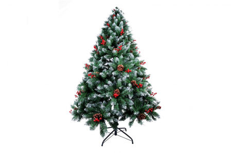 Árbol de Navidad artificial con agujas de pino mezcladas y bayas Rojas de AGM