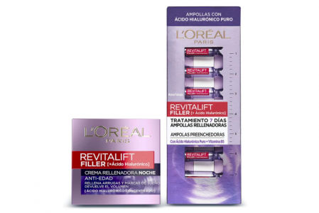 L'Oreal Paris Revitalift Filler Set: 7 Ampollas Rellenadoras y Crema de noche