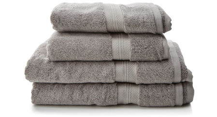 Juego de toallas de algodón Pima (2 de baño + 2 de mano) de Pinzon en color platino