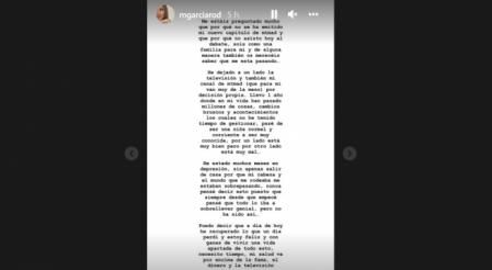 Comunicado de Marina explicando por qué abandona la televisión