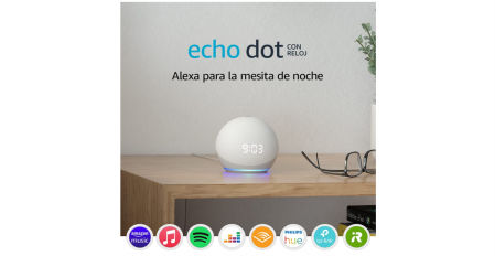 Echo Dot (4.ª generación) | Altavoz inteligente con reloj y Alexa