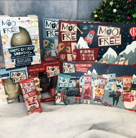 Calendario de chocolate vegano y otros productos de Moo Free