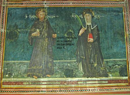 Pintura de San Francisco y Santa Clara, siglo XIV.