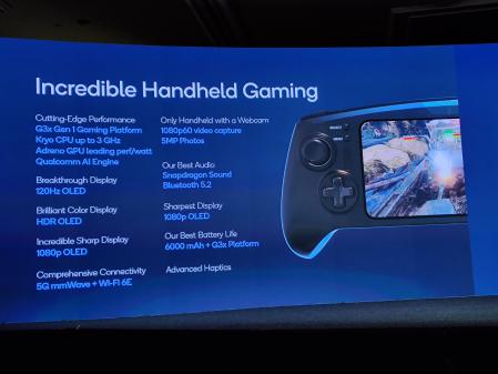 Especificaciones técnicas del Snapdragon G3x Handheld Developer Kit