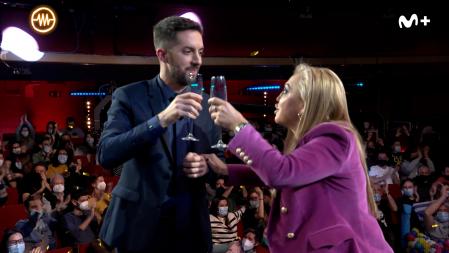 Belen y Broncano tuvieron incluso tiempo de brindar.