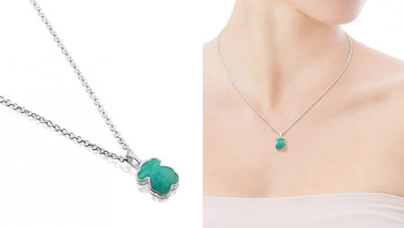 Collar Tous con colgante de Amazonita en forma de oso