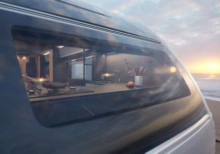 Maxia, la elegante caravana de diseño nórdico para cómodas vacaciones invernales.