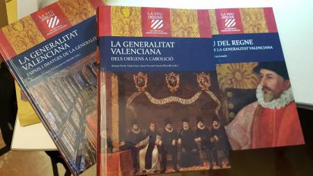 Los tres primeros volúmenes editados del congreso La veu del Regne. 600 anys de la Generalitat Valenciana