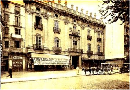 Imagen antigua del primitivo Palau de la Virreina.