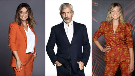 Toñi Moreno, Carlos Sobera y Sandra Barneda, presentadores de la versión anónima de 'Secret Story'