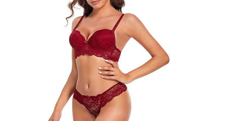 SHEKINI Conjuntos de Lencería Push up Sujetador y Tanga de Encaje Sexy Lingerie