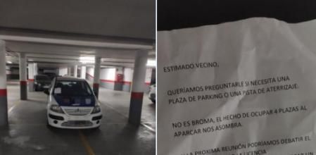 Un coche que invade hasta cuatro plazas de aparcamiento es el paradigma de las malas prácticas de algunos conductores