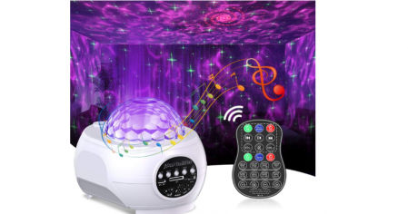 Cocoda Proyector Estrellas con LED Nebulosa, 3 en 1 Luz Nocturna Altavoz Bluetooth