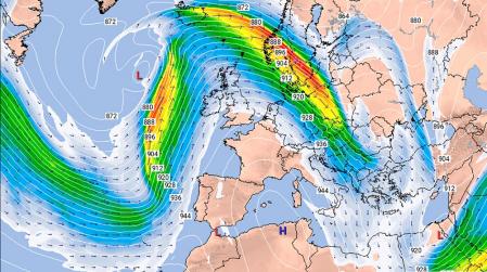 El jet stream continuará muy ondulado en los próximos días, siendo esto especialmente visible en el Día de Año Nuevo  .