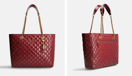 Tote Cessily acolchado en rojo con cremallera