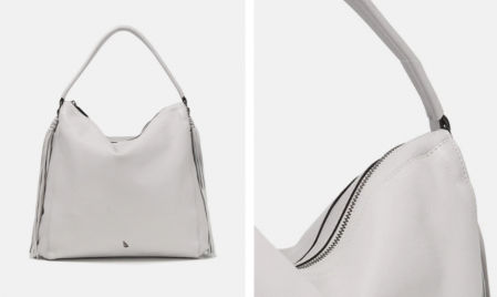 Hobo grande Abbacino de piel vacuna en blanco