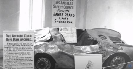 El Porsche accidentado de James Dean fue expuesto en algunas escuelas californianas para sensibilizar sobre la seguridad vial