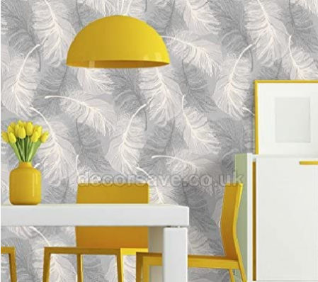 Papel de plumas en gris CWV Wallcoverings