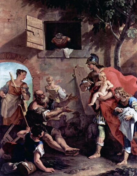 'La infancia de Ciro, rey de Persia', por Sebastiano Ricci, 1706-1708